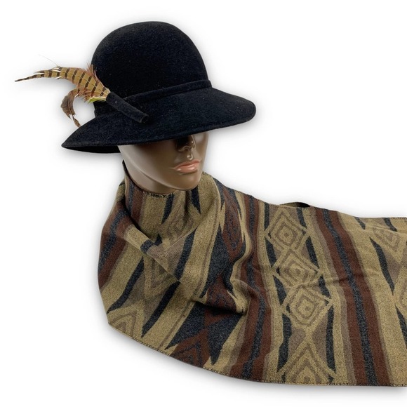 Vintage Italian designer chevron western cowboy print scarf - Picture 11 of 11